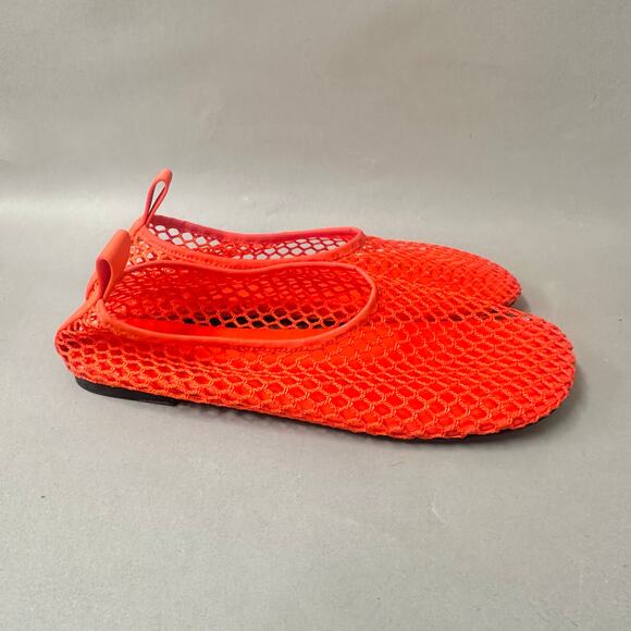 Arket Red Fishnet Ballet Flats Euro Size 39‎ US 8.5 Sheer See Through Round Toe - Picture 7 of 16